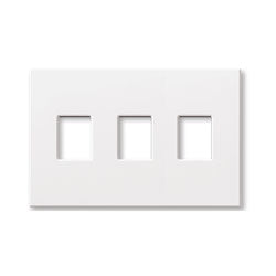Lutron NT-SSS-FB-BR Nova T Screwless 3 Gang Wallplate Fins Broken Decora Opening in Brown, Matte Finish