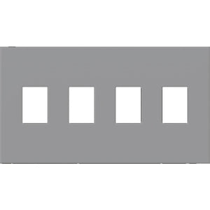 Lutron NT-SSSS-FB-GR Nova T Screwless 4 Gang Wallplate Decora Opening in Gray, Matte Finish