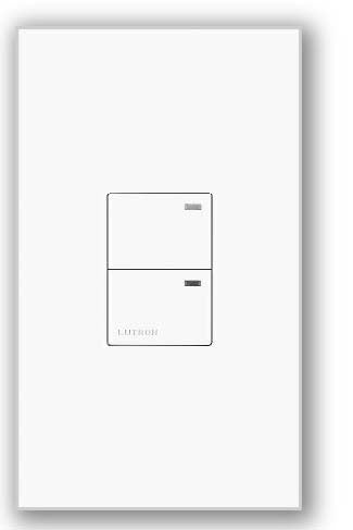 Lutron NTGRX-2B-SL-BL Grafik Eye Architectural 2-Button Wallstation in Black