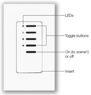 Lutron NTGRX-4M-BR Grafik Eye Architectural 4-Button Master Control Wallstation in Brown
