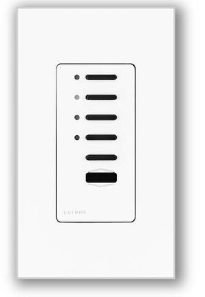 Lutron NTGRX-4S-IV Grafik Eye Architectural 4-Scene with Off and Raise/Lower Wallstation in Ivory