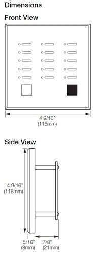 Lutron NTGRX-KP15-IV Grafik Eye 15-Slim Button Wallstation in Ivory