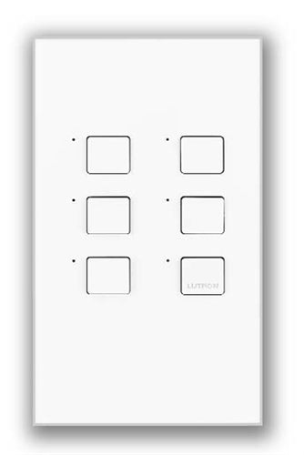 Lutron NTGRX-LB6-IV Grafik Eye 6-Large Button Wallstation in Ivory