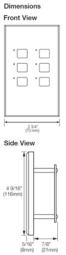 Lutron NTGRX-LB6-IV Grafik Eye 6-Large Button Wallstation in Ivory