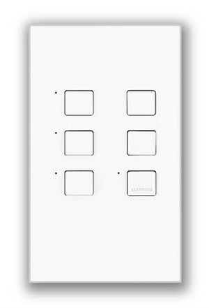 Lutron NTGRX-LB6-RL-GR Grafik Eye 4-Large Button with Raise/Lower Wallstation in Gray