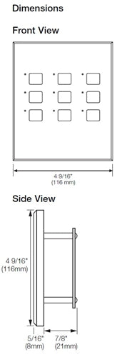 Lutron NTGRX-LB9-BE Grafik Eye 9-Large Button Wallstation in Beige