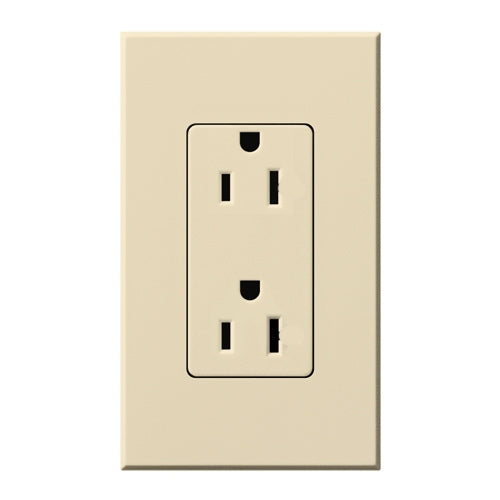 Lutron NTR-15-BE Nova T Receptacles 15A 125V in Beige, Matte Finish