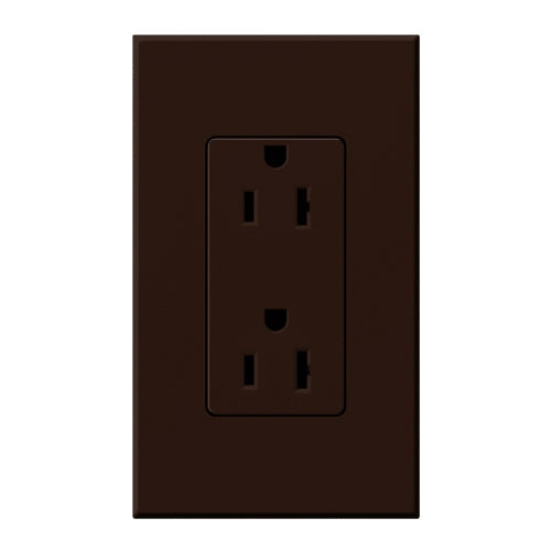 Lutron NTR-15-BR Nova T Receptacles 15A 125V in Brown, Matte Finish