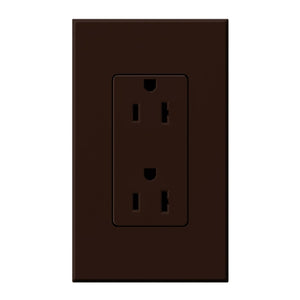 Lutron NTR-15-BR Nova T Receptacles 15A 125V in Brown, Matte Finish