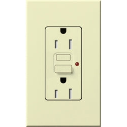 Lutron NTR-15-GFTR-AL Nova T Duplex Tamper Resistant GFCI Receptacles 15A 125V in Almond, Matte Finish (Replaced by NTR-15-GFST-AL)