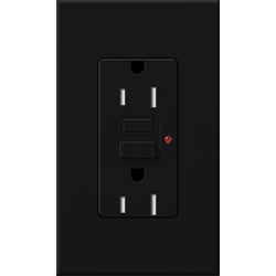 Lutron NTR-15-GFTR-BL Nova T Duplex Tamper Resistant GFCI Receptacles 15A 125V in Black, Matte Finish (Replaced by NTR-15-GFST-BL)