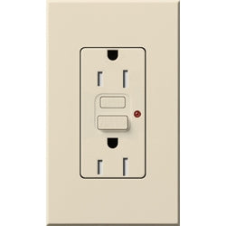 Lutron NTR-15-GFTR-LA Nova T Duplex Tamper Resistant GFCI Receptacles 15A 125V in Light Almond, Matte Finish (Replaced by NTR-15-GFST-LA)