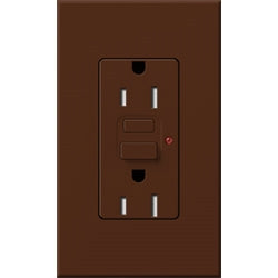 Lutron NTR-15-GFTR-SI Nova T Duplex Tamper Resistant GFCI Receptacles 15A 125V in Sienna, Matte Finish (Replaced by NTR-15-GFST-SI)