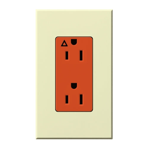 Lutron NTR-15-IG-OR-AL Nova T 15A, 125V, Isolated Ground Receptacle in Almond, Matte Finish