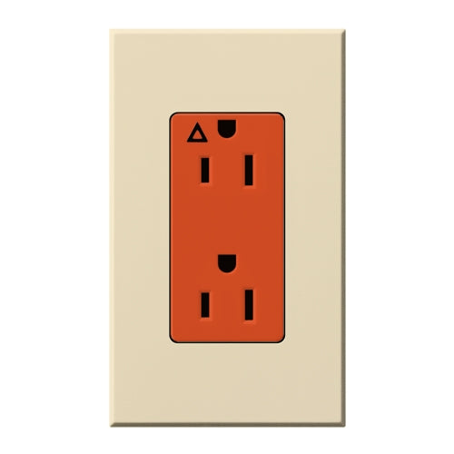 Lutron NTR-15-IG-OR-BE Nova T 15A, 125V, Isolated Ground Receptacle in Beige, Matte Finish