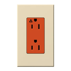 Lutron NTR-15-IG-OR-BE Nova T 15A, 125V, Isolated Ground Receptacle in Beige, Matte Finish