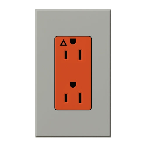 Lutron NTR-15-IG-OR-GR Nova T 15A, 125V, Isolated Ground Receptacle in Gray, Matte Finish