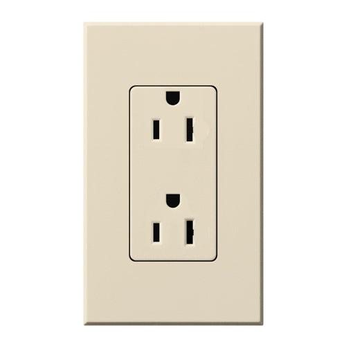 Lutron NTR-15-LA Nova T Receptacles 15A 125V in Light Almond, Matte Finish