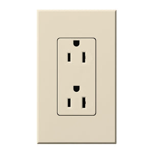 Lutron NTR-15-LA Nova T Receptacles 15A 125V in Light Almond, Matte Finish