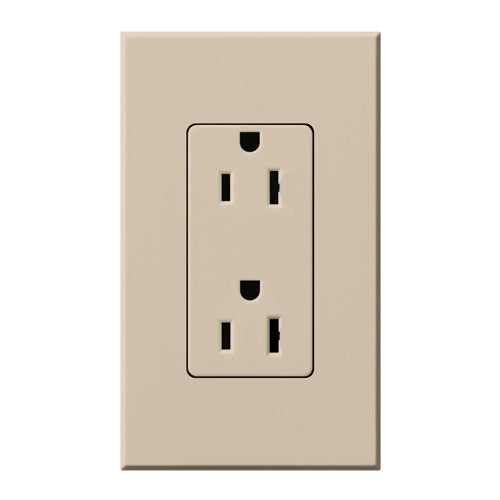 Lutron NTR-15-TP Nova T Receptacles 15A 125V in Taupe, Matte Finish