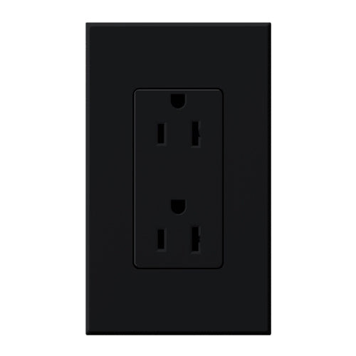 Lutron NTR-15-TR-BL Nova T Tamper Resistant Receptacles 15A 125V in Black, Matte Finish