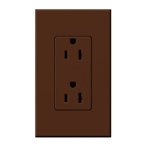 Lutron NTR-15-TR-SI Nova T Tamper Resistant Receptacles 15A 125V in Sienna, Matte Finish
