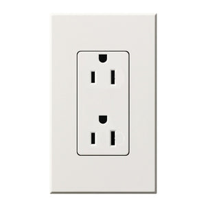 Lutron NTR-15-TR-WH Nova T Tamper Resistant Receptacles 15A 125V in White, Matte Finish