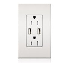 Lutron NTR-15-UBTR-AL Nova T 15A, Dual USB Receptacle, Tamper Resistant, in Almond, Matte Finish