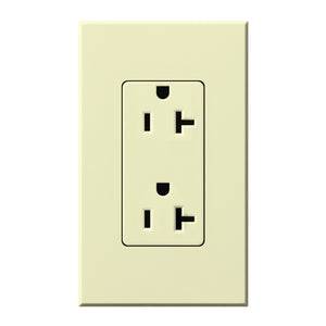 Lutron NTR-20-AL Nova T Receptacles 20A 125V in Almond, Matte Finish
