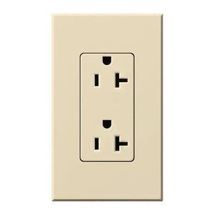 Lutron NTR-20-BE Nova T Receptacles 20A 125V in Beige, Matte Finish