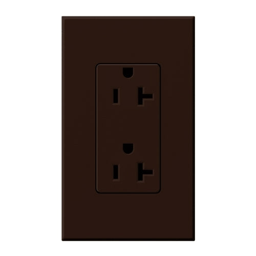 Lutron NTR-20-BR Nova T Receptacles 20A 125V in Brown, Matte Finish