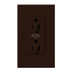 Lutron NTR-20-DDTR-BR Nova T 20A 120/125V Dual Dimming Tamper Resistant Duplex Receptacle Brown, Matte Finish