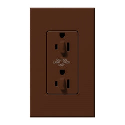 Lutron NTR-20-DDTR-SI Nova T 20A 120/125V Dual Dimming Tamper Resistant Duplex Receptacle in Sienna, Matte Finish