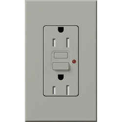 Lutron NTR-20-GFST-IV Nova T Duplex Self-Testing Tamper Resistant 20A 125V GFCI Receptacle in Ivory, Matte Finish