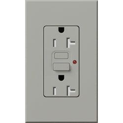 Lutron NTR-20-GFTR-GR Nova T Duplex Tamper Resistant GFCI Receptacles 20A 125V in Gray, Matte Finish (Replaced by NTR-20-GFST-GR)