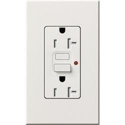 Lutron NTR-20-GFTR-WH Nova T Duplex Tamper Resistant GFCI Receptacles 20A 125V in White, Matte Finish (Replaced by NTR-20-GFST-WH)
