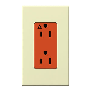 Lutron NTR-20-IG-OR-AL Nova T 20A, 125V, Isolated Ground Receptacle in Almond, Matte Finish
