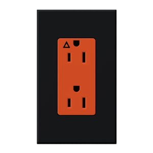 Lutron NTR-20-IG-OR-BL Nova T 20A, 125V, Isolated Ground Receptacle in Black, Matte Finish