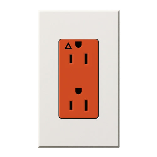 Lutron NTR-20-IG-OR-WH Nova T 20A, 125V, Isolated Ground Receptacle in White, Matte Finish