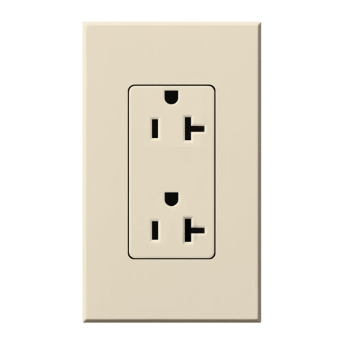 Lutron NTR-20-LA Nova T Receptacles 20A 125V in Light Almond, Matte Finish