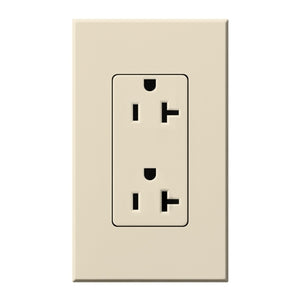 Lutron NTR-20-LA Nova T Receptacles 20A 125V in Light Almond, Matte Finish