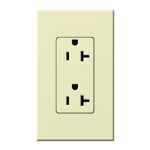 Lutron NTR-20-TR-AL Nova T Tamper Resistant Receptacles 20A 125V in Almond, Matte Finish