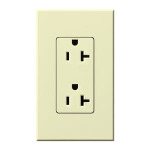 Lutron NTR-20-TR-AL Nova T Tamper Resistant Receptacles 20A 125V in Almond, Matte Finish