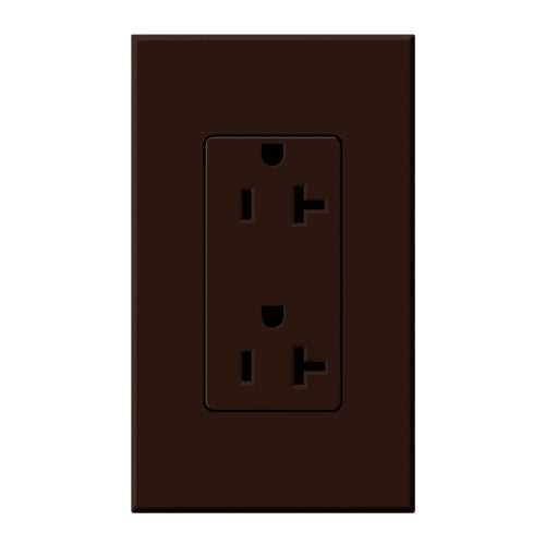 Lutron NTR-20-TR-BR Nova T Tamper Resistant Receptacles 20A 125V in Brown, Matte Finish