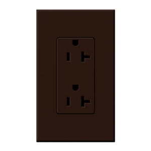 Lutron NTR-20-TR-BR Nova T Tamper Resistant Receptacles 20A 125V in Brown, Matte Finish