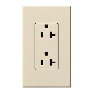 Lutron NTR-20-TR-LA Nova T Tamper Resistant Receptacles 20A 125V in Light Almond, Matte Finish