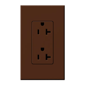 Lutron NTR-20-TR-SI Nova T Tamper Resistant Receptacles 20A 125V in Sienna, Matte Finish