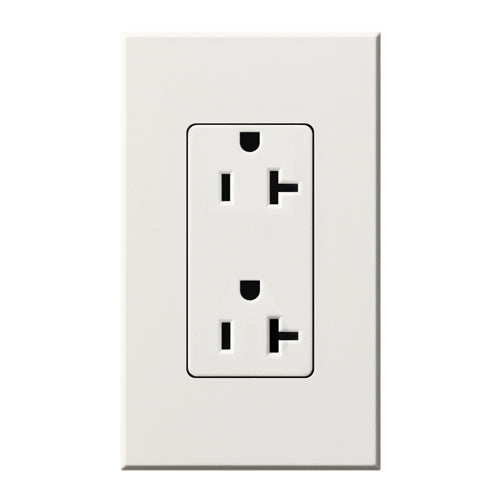 Lutron NTR-20-TR-WH Nova T Tamper Resistant Receptacles 20A 125V in White, Matte Finish