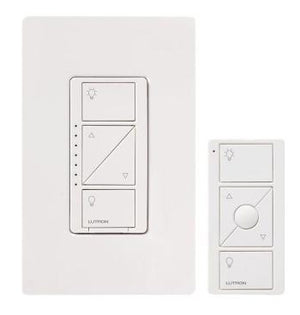 Lutron P-PKG1W-WH Caseta Wireless Starter Kit (Pico Controller + In-Wall Dimmer + Faceplate) in White