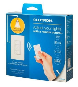 Lutron P-PKG1W-WH Caseta Wireless Starter Kit (Pico Controller + In-Wall Dimmer + Faceplate) in White